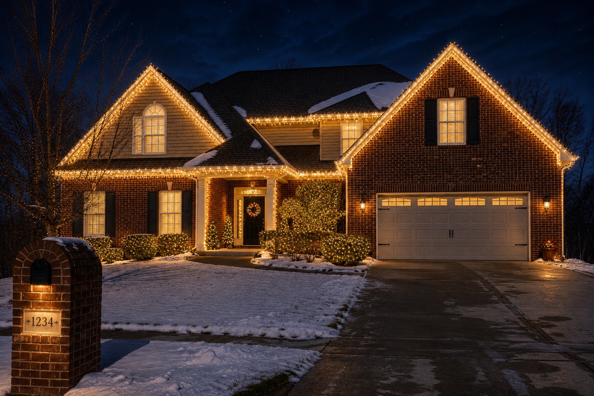 Before and after Roofline Lighting